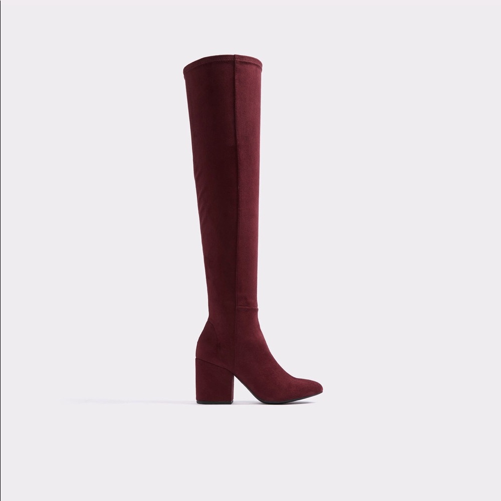 Aldo Red Suede Over the Knee Boots NWT